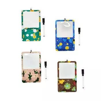 Магнитный карман для хранения с доской для записей и планировщиком с маркером для сухого стирания на холодильник зелёный