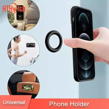 Магнитный кольцевой держатель для сотового телефона для iPhone 14 13 Pro Max 12, мини-съемная автомобильная подставка, ультратонкая настенная подставка с пряжкой чёрный