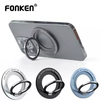 Магнитный кольцевой держатель Fonken для iPhone 12 13 mini pro max, ультратонкая металлическая магнитная кольцевая пряжка для держателя телефона MagSafe чёрный