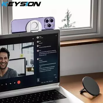 Магнитный кольцевой держатель KEYSION для мобильного телефона MagSafe для MacBook для iPhone 14 13 Pro, регулируемое крепление для камеры, съемные подставки чёрный