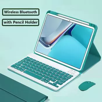 Магнитный кожаный чехол для планшета Xiaomi Poco Pad 12,1 дюйма 2024 6S Pro 12,4 5 6 Pro 11 для Redmi Pad SE 11 чехол с мышкой Bluetooth-клавиатурой Redmi Pad SE 8.7