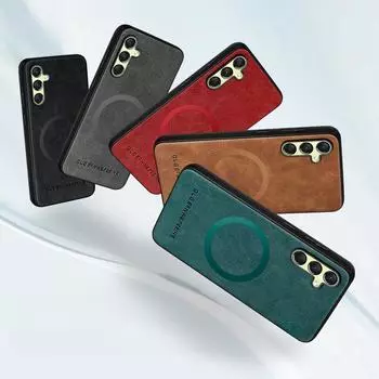 Магнитный кожаный чехол для телефона Samsung Galaxy A016 A06 A05 A05S A55 A35 A25 A15 A54 A35 A24 A14 A53 A33 A23 A13 A52 A32 Чехол Galaxy A16 5G чёрный