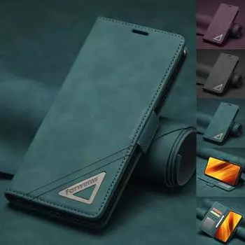 Магнитный кожаный чехол-книжка с подставкой и кошельком для Xiaomi Redmi Note 12 Pro 11 11s 10 10s 12C 10C Poco X5 X3 X4 Poco M4 M3 Pro Poco M4Pro 5G красный