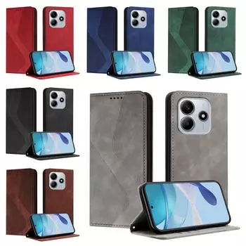 Магнитный кожаный чехол-кошелек с откидной крышкой для Xiaomi Redmi Note 7 8 9 9S 9T 10 11 12 13 4G 5G Чехол для телефона с отделениями для карт | Дизайн S LINE Redmi Note 7 красный