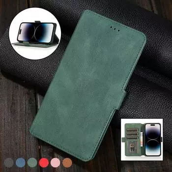 Магнитный кожаный чехол-кошелек в стиле ретро для iPhone 15 14 13 12 11 Pro Max XSMAX XR для Samsung S23 S22 S21Ultra Plus A53 A13 A14 A54 Huawei Redmi iPhone 6/6S красный