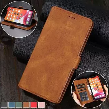 Магнитный кожаный чехол-кошелек в стиле ретро для iPhone 15 14 13 12 11 Pro Max XSMAX XR для Samsung S23 S22 S21Ultra Plus A53 A13 A14 A54 Huawei Redmi iPhone 6/6S красный