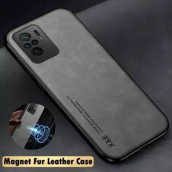 Магнитный кожаный чехол принципиально для Xiaomi Poco M5s F3 X3 NFC F4 X4 GT M5 F2 M3 M4 Pro 5G 4G противоударный силиконовый чехол с мехом Poco X3 синий