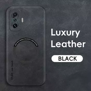 Магнитный кожаный чехол в стиле ретро для Xiaomi Poco F4 GT PocoF4 GT 5G, чехол для телефона с беспроводной зарядкой For Poco F4 GT чёрный