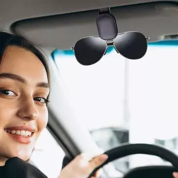 Магнитный кожаный держатель для солнцезащитных очков, зажим для очков для автомобиля, солнцезащитные очки из искусственной кожи, зажим для билетов, для салона грузовика и автомобиля CHINA