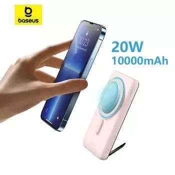 Магнитный кронштейн Baseus, беспроводной аккумулятор для быстрой зарядки, 10000 мАч, 20 Вт, портативный кронштейн для телефона с кабелем для быстрой зарядки 60 Вт