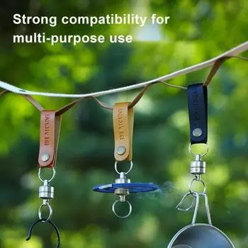 Магнитный крючок для благовоний с кнопкой-защелкой, ремешок из искусственной кожи, портативный, тяжелый чёрный