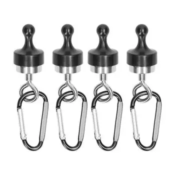 Магнитный крючок для кемпинга на открытом воздухе, разъемный многофункциональный многофункциональный веревочный инструмент для крепления навеса к палатке, магнитные крючки-карабины 1pc чёрный