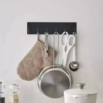 Магнитный крючок на присоске, без гвоздей, на холодильник, большой рядный крючок, подвесной крючок для кухонного полотенца, товары для дома A чёрный