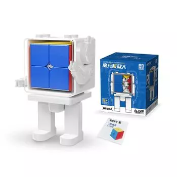 Магнитный куб Moyu 2x2 Speed Cube Robot Shape Display 2x2 Puzzle Cube без наклейки Master Cube Gift for Speed Cuber Magnet Magnet Box, встроенный