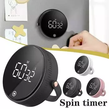 Магнитный кухонный таймер, цифровой таймер, приготовление пищи, душ, учеба, секундомер, светодиодный счетчик, сигнализация, напоминание, ручной электронный обратный отсчет белый