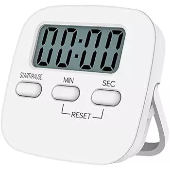 Магнитный кухонный таймер с большим ЖК-экраном, секундомером, мощным будильником и обратным отсчетом, белый