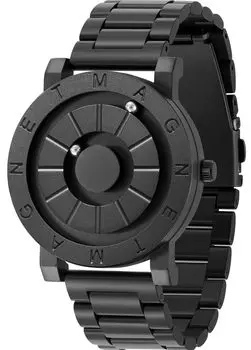 Магнитный кварцевый магнитный шарик 40MM нержавеющая сталь черный [EUTOUR] часы, мужские часы, крутые, простые, повседневные, часы, дизайн, водонепроницаемые, циферблат, ремешок,