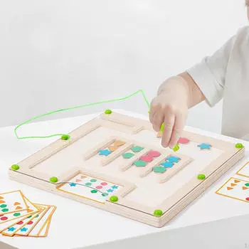 Магнитный лабиринт «Цвет и форма» 22x22 см для малышей Подарки для детей Монтессори Игрушка