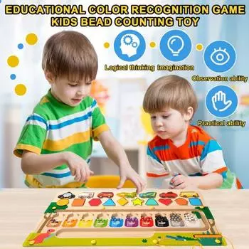 Магнитный лабиринт деревянная настольная игра 3 в 1 сортировка по цвету форма транспортное средство сопоставление мелкая моторика навыки детей развивающая игрушка для малышей мальчиков девочек подарок Sets