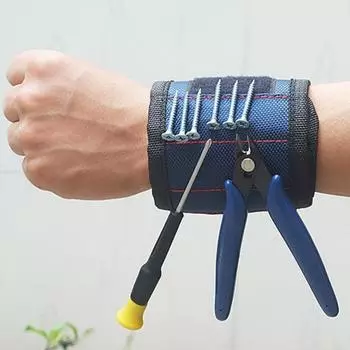 Магнитный магнитный браслет, набор инструментов, аксессуары для электрика, сборщик магнитов, адсорбционные винты, сильное магнитное запястье 3 rows of 6 magnets чёрный