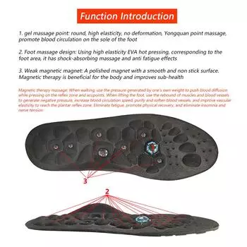 Магнитный массаж стоп Терапия рефлексотерапией Обезболивающая обувь Эффективное снятие усталости ног Акупрессурная обувь S чёрный