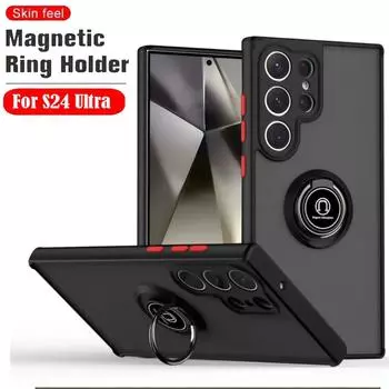 Магнитный матовый чехол-держатель для телефона Samsung Galaxy S24 S23 S22 S21 S20 Fe S10 Note 20 Ultra 10 Plus противоударный чехол Funda S24 Ultra&Case for Samsung