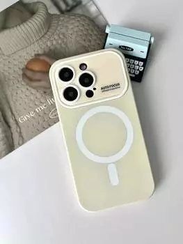 Магнитный матовый чехол для телефона из ПК для Iphone 15 13 14 Pro Max Plus с большим защитным окном для объектива Magsafe для Iphone 11 13 14 Pro for iphone13(6.1 )