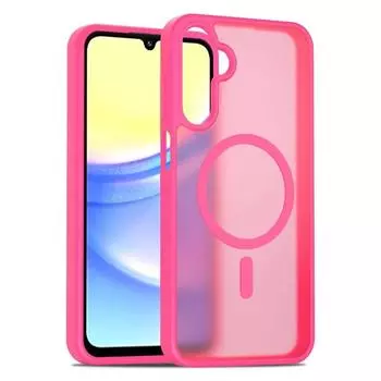 Магнитный матовый полупрозрачный противоударный чехол из поликарбоната для Samsung A56 A36 A26 A16 A06 A55 A35 A25 A15 для чехла для беспроводной зарядки Magsafe Galaxy A15 розы красного