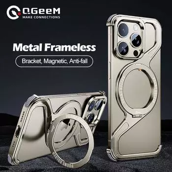 Магнитный металлический чехол-подставка для iPhone 13 14 15 Pro Max с геометрической формой Z, чехол-подставка для iPhone 14 15 Promax iPhone 13 чёрный