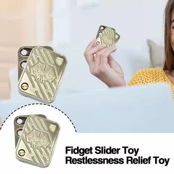 Магнитный металлический покер Тактильная карта-игрушка-непоседа Анти-тревога и снятие стресса Маленький светящийся слайдер-кликер Сенсорная игрушка Карманный кончик пальца серебряный