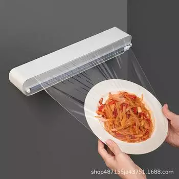 Магнитный многоразовый диспенсер для пластиковой пленки с резаком, диспенсер для жестяной алюминиевой фольги, резак, диспенсер для пленочной пленки, кухонный инструмент серый