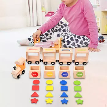 Магнитный набор игрушек с поездом, сортировщик форм и цветов для детей, мальчиков и девочек