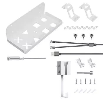 Магнитный настенный держатель для кабеля зарядки для PS 5 Slim с держателем для контроллера наушников игровые аксессуары