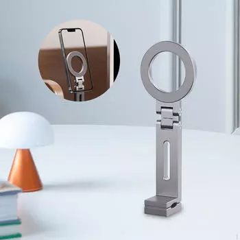 Магнитный настольный держатель для телефона с углом поворота 30 градусов, подставка с зажимом на столе gray