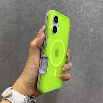 Магнитный неоновый матовый полупрозрачный бронированный противоударный чехол для iPhone 16 13 12 11 14 15 Pro Max XR XS для беспроводной зарядки Magsafe iPhone 16 Pro Max чёрный