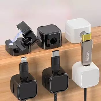 Магнитный органайзер для кабеля, автомобильный настольный сматывающий аппарат для проводов, кабельный жгут, хранилище для кабеля данных, зажим для шнура питания, пряжка для крепления кабеля 10pcs белый