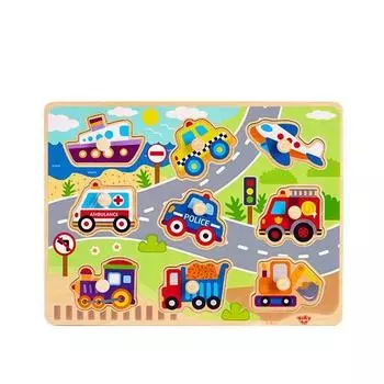 Магнитный пазл Tuccitoy Traffic Tap, 1 комплект, 9 деталей, Korea Best Toddler Puzzle Puzzle
