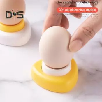 Магнитный пирсинг для яиц с булавкой из нержавеющей стали, многоразовый компактный размер, дырокол для вареного яйца, кухонный инструмент для прокалывания яиц белый