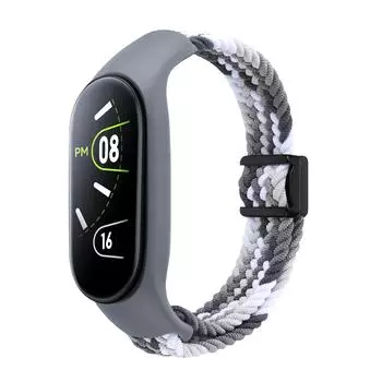 Магнитный плетеный ремешок Xiaomi для Xiaomi Mi Band mi8 mi7 mi 56 mi34, эластичный регулируемый браслет для умных часов Miband 8 7 6 5 4 3, ремешок для часов xiao mi 56 чёрный