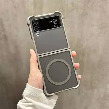 Магнитный полупрозрачный матовый чехол для телефона MagSafe для Samsung Galaxy Z Flip 6 5 4 3 Flip6 Flip5 Flip4 Flip3 5G Противоударный чехол Galaxy Z Flip5