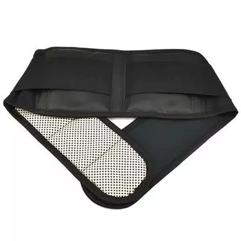 Магнитный пояс для поддержки спины, пояс, нижняя талия, животик, с двойной регулировкой, обезболивающий, самонагревающийся пояс S чёрный