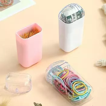 Магнитный портативный ящик для хранения, контейнер для зубной нити, веревка для волос, ящик для хранения бытовой прозрачной крышки, ящик для хранения зубочисток с магнитом прозрачный