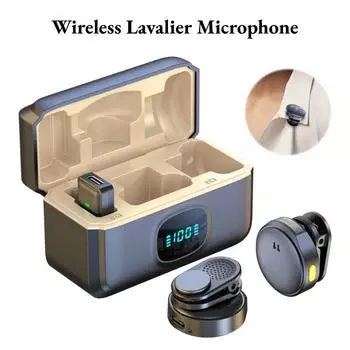 Магнитный присоска беспроводной петличный микрофон шумоподавление аудио видео запись микрофон для смартфона потоковая передача с зарядным устройством For Type-C 1 to 2