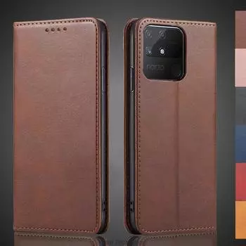 Магнитный притяжение кожаный чехол для OPPO Realme Narzo 50A кобура флип чехол кошелек телефон сумки Fundas Coque for Realme Narzo 50A&Just Case