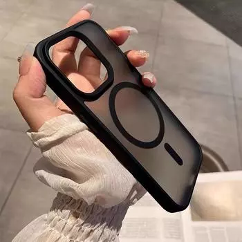 Магнитный противоударный чехол Magsafe для iPhone, защитное пальто с беспроводной зарядкой, темный iPhone14 15 14Pro Max 13 Pro Max For Iphone 11