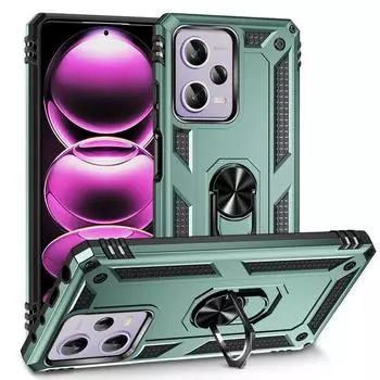 Магнитный противоударный защитный чехол для Xiaomi Redmi Note 12 11 10 9 Pro Plus Max 12X 12T 11T 10T 5G 4G, противоударные чехлы-держатели с кольцами Redmi Note 10 Or 10S красный