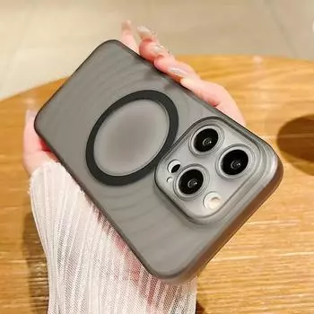 Магнитный прозрачный чехол для телефона Apple iPhone 15 14 13 Pro Max Ripple, противоударный, с беспроводной зарядкой, совместимый с MagSafe for iphone13 Pro(6.1 )