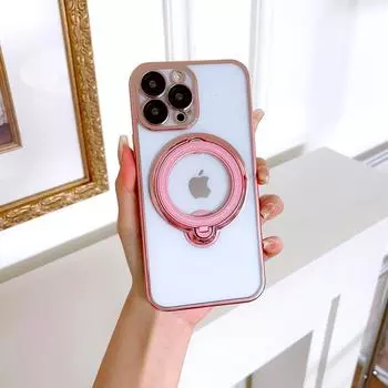 Магнитный прозрачный чехол Magsafe для iPhone 15 14 13 12 11 Pro Max XS X XR 8 Plus SE 14Pro Mac Safe Ring Holder Cover For iPhone SE 2022