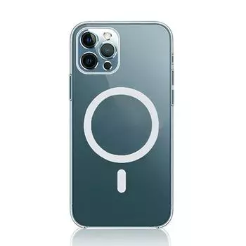 Магнитный прозрачный чехол QGeeM для iPhone 15 13 12 mini 11 14 Pro Max 8 Plus SE X XR XS MAX, чехол для беспроводной зарядки For iPhone 13