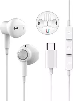 Магнитный пульт ДУ Type C, проводной Type C, совместимый со многими устройствами Android, совместимыми с Pad Pro, Xperia, Google Pixel, наушниками-вкладышами, микрофоном,